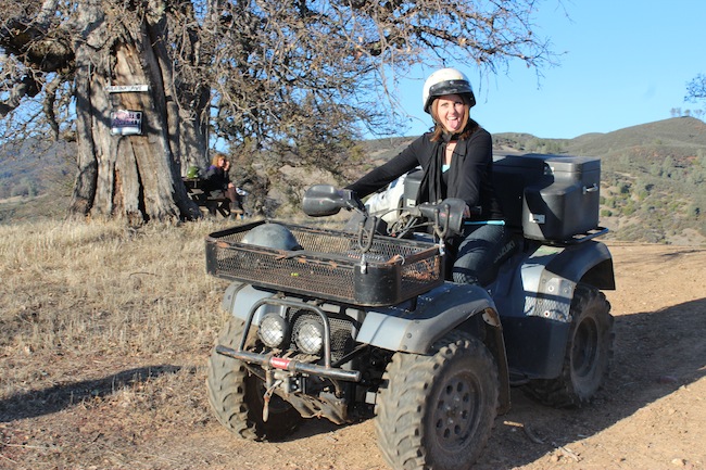 Riding a four wheeler