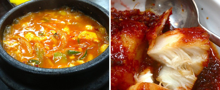 Kimchi jiggae and fish stew