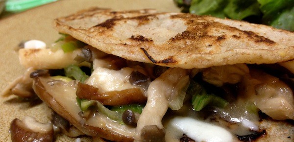 Mushroom and cheese buckwheat crepes