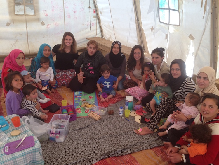 volunteering at a refugee camp