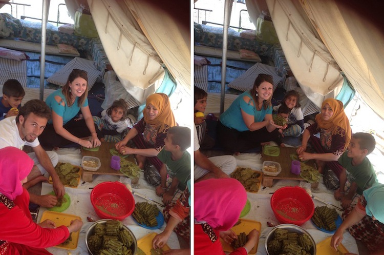 volunteering at a refugee camp