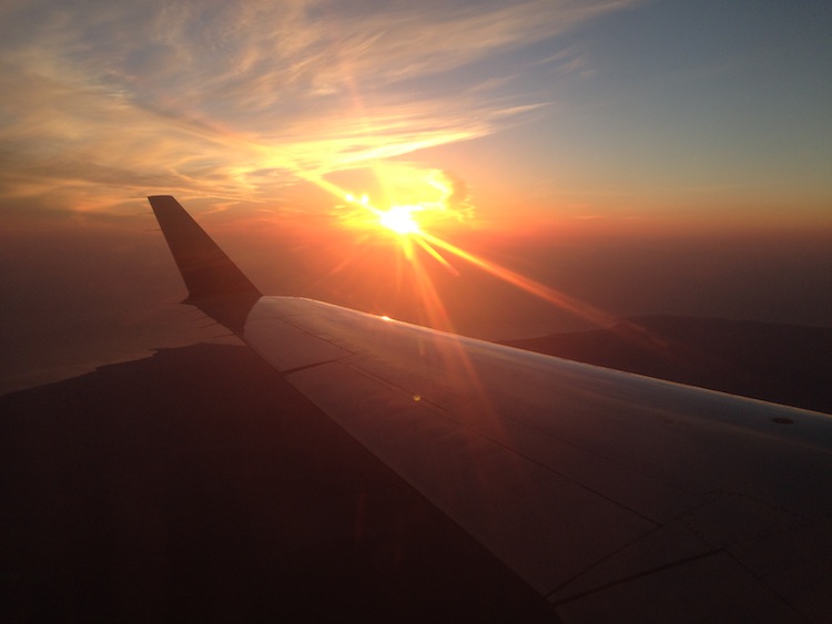 airplane sunset